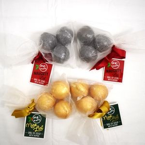 Naughty & Nice List Bath Bomb Lot Coal and Gold